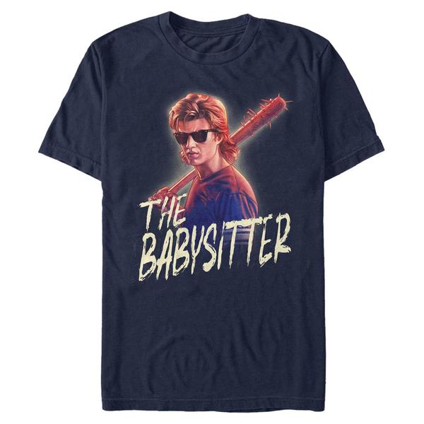 Aperçu: Netflix - Stranger Things - Steve The Babysitter - Homme T-shirt - Bleu marine - Devant