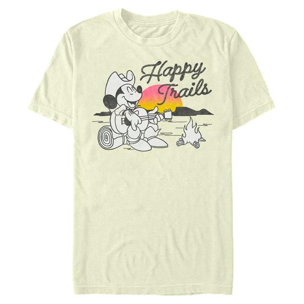 Aperçu: Disney Classics - Mickey Mouse - Mickey Happy Trails - Homme T-shirt - Crème - Devant
