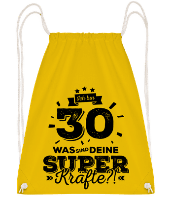 Ich Bin 30 - Superkräfte - Turnbeutel - Gelb - Vorn