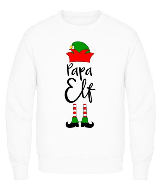 Aperçu: Papa Elf - Sweatshirt Homme - Blanc - Devant
