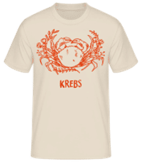 Kritzel Stil Sternzeichen Krebs - Männer Basic T-Shirt - Creme - Vorne
