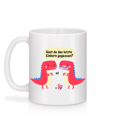Letztes Einhorn Und Dinosaurier - Tasse - Weiß - Hinten