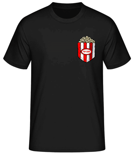 Aperçu: Pop-corn De Poche De Poitrine - T-shirt standard Homme - Noir - Devant