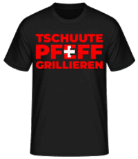 Tschuute Pfeff Grillieren - Pánske basic tričko - Čierna - Predné