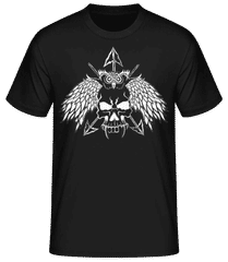 Eulen Totenschädel Tattoo Weiß · Männer Basic T-Shirt