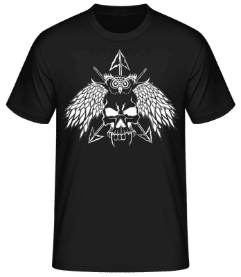 Owl Skull Tattoo White - Men's Basic T-Shirt - Black - Front