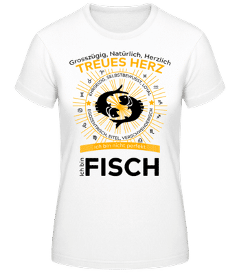 Sternzeichen Fische Orange - Frauen Basic T-Shirt - Weiß - Vorne