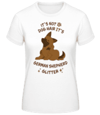 Not Dog Hair German Shepherd Glitter - Dámske basic tričko - Biela - Predné