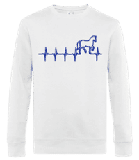 Cheval Bleu Battement de Coeur - Sweat-shirt standard pour homme - Blanc - Devant