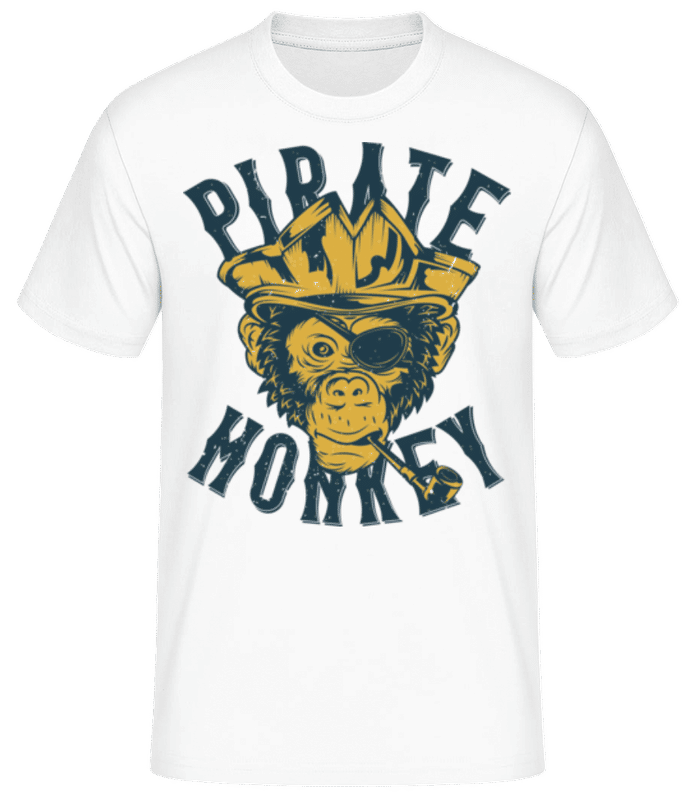 Vorschau: Pirate Monkey - Männer Basic T-Shirt - Weiß - Vorne