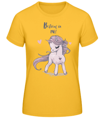 Believe In Me Unicorn - Dámské basic tričko - Zlatožlutá - Napřed