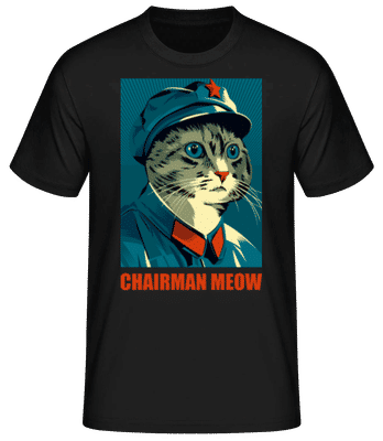 Chairman Meow - Men's Basic T-Shirt - Black - Front