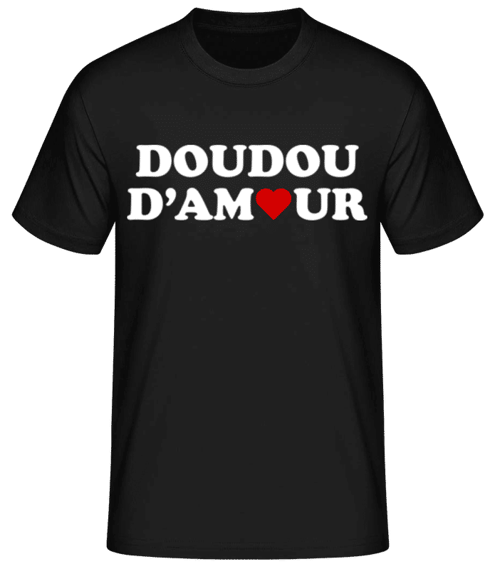 Aperçu: Doudou D’amour Saint Valentin Mignon - T-shirt standard Homme - Noir - Devant