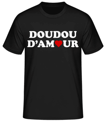 Doudou D’amour Saint Valentin Mignon - T-shirt standard Homme - Noir - Devant