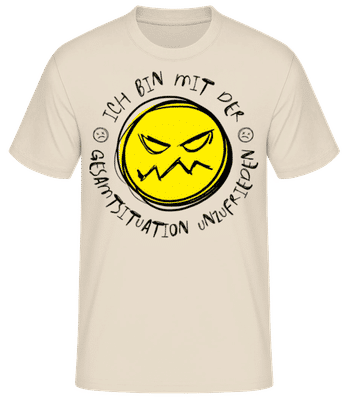 Ich Bin Mit Gesamtsituation Unzufrieden - Männer Basic T-Shirt - Creme - Vorne