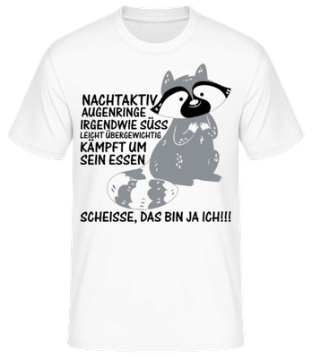 Nachtaktiver Waschbär - Männer Basic T-Shirt - Weiß - Vorne