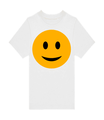 šťastný Smiley - Pánske tričko B&C - Biela - Predné