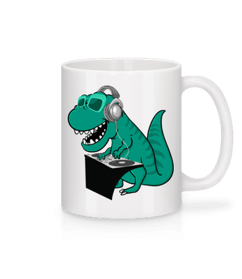T-Rex DJ - Mug en céramique blanc - Blanc - Devant