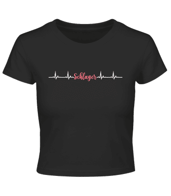 Schlager Heartbeat - Crop T-Shirt - Schwarz - Vorne