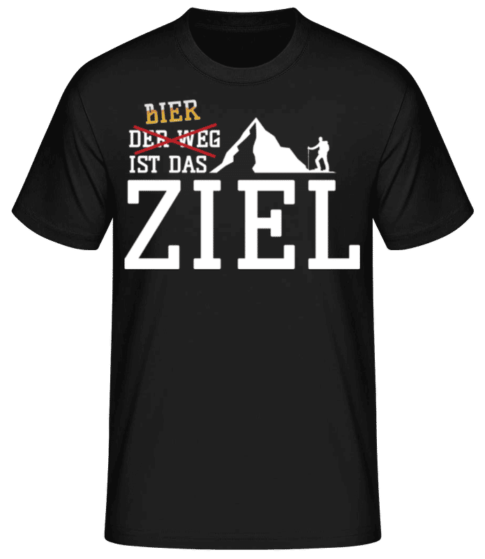 Vorschau: Bier Ist Das Ziel - Männer Basic T-Shirt - Schwarz - Vorne