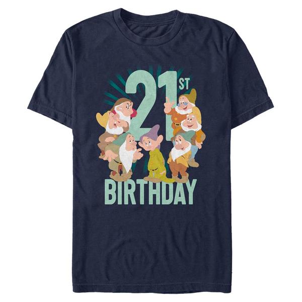 Aperçu: Disney - Blanche-Neige et les Sept Nains - Skupina Dwarves Twentyfirst Bday - Homme T-shirt - Bleu marine - Devant