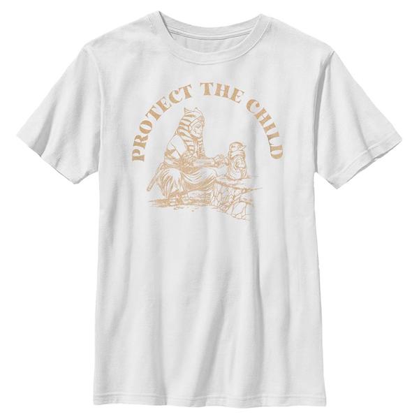 Preview: Star Wars - The Mandalorian - Ahsoka & The Child Protect The Child - Kids T-Shirt - White - Front