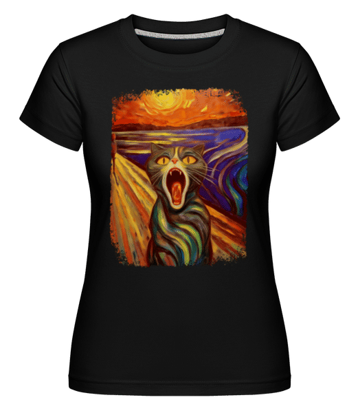 Aperçu: Le Chat Le Cri Miaou -  T-shirt Shirtinator femme - Noir - Devant