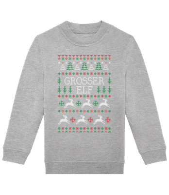 Grosser Elf - Kinder Standard Pullover - Grau meliert - Vorne