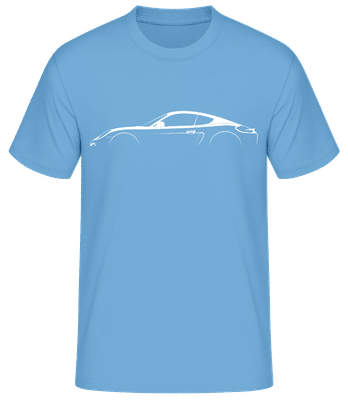 'Porsche Cayman 981' Silhouette  - Pánske basic tričko - Svetlo modrá - Predné