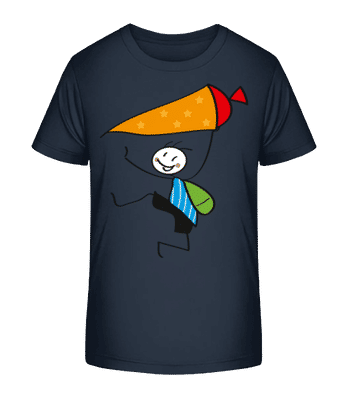 Child With Cornet Filled With Sweets - Camiseta orgánica para niños Stanley Stella 2.0 - Marino - delante