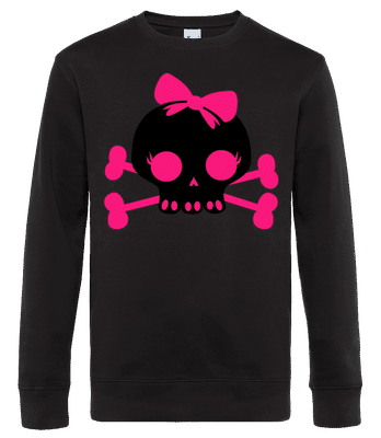 Boucle rose tête de mort emo - Sweat-shirt standard pour homme - Noir - Devant