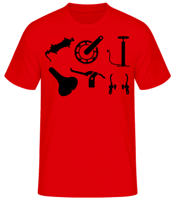Elements Of A Bike - Men's Basic T-Shirt - Red - Front