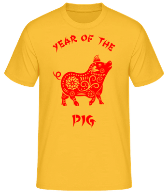 Chinese Zodiac Year Of The Pig - Men's Basic T-Shirt - Golden yellow - Front