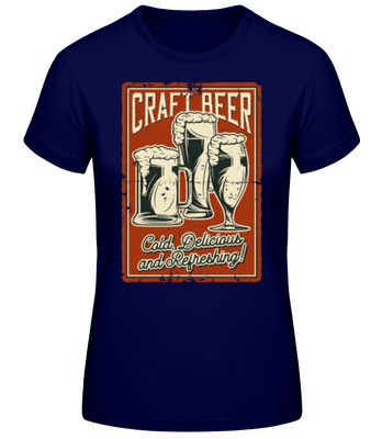 Craft Beer - Women's Basic T-Shirt - Navy - Front