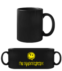 I’m Knackered British Slang Tired Out - Černý hrnek - Černá - Napřed