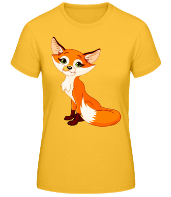 Renard Mignon - T-shirt standard Femme - Jaune doré - Devant