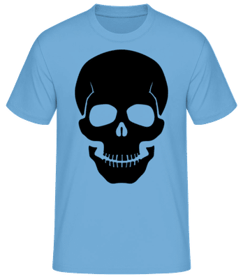 Skull Black - Männer Basic T-Shirt - Hellblau - Vorne