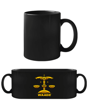 Mecha Roboter Sternzeichen Waage - Schwarze Tasse - Schwarz - Vorne