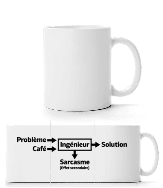 Aperçu: Ingénieur - Mug panorama - Blanc - Devant