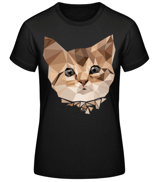 Aperçu: Polygon Chat - T-shirt standard Femme - Noir - Devant
