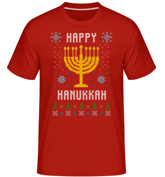 Aperçu: Happy Hanukkah -  T-Shirt Shirtinator homme - Rouge - Devant