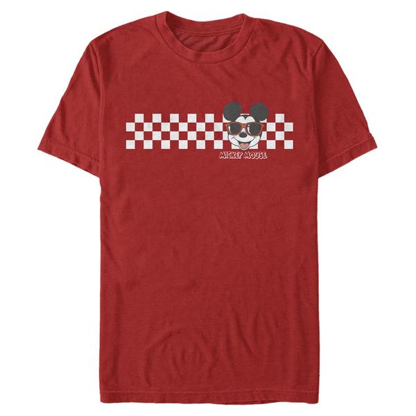 Aperçu: Disney - Mickey Mouse - Mickey Mouse Mickey Checkers - Homme T-shirt - Rouge - Devant