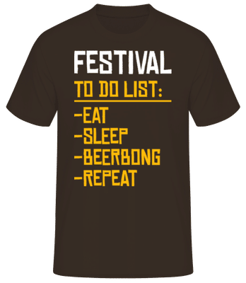 Festival To Do List - Pánské basic tričko - Hnědá - Napřed
