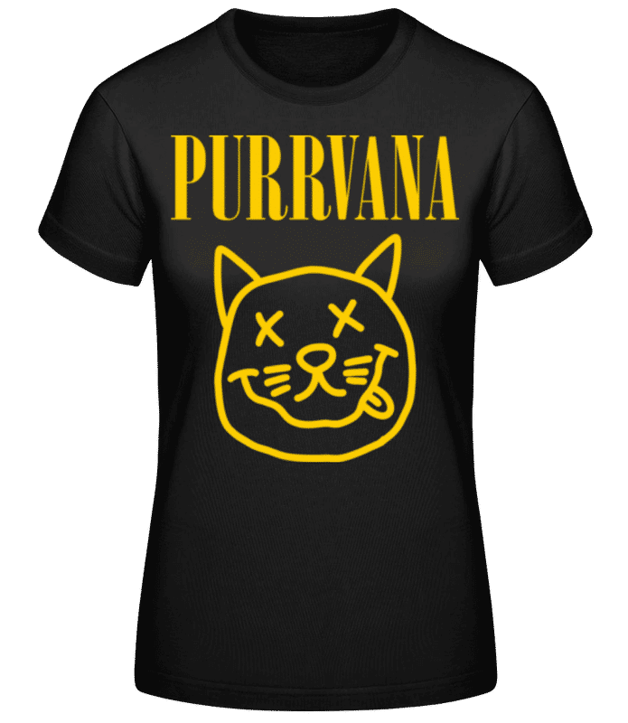 Vorschau: Purrvana - Frauen Basic T-Shirt - Schwarz - Vorne