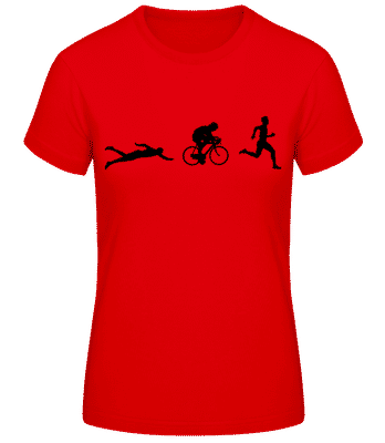 Triathlon - Dámske basic tričko - Červená - Predné