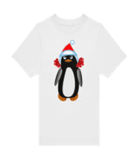 Penguin At Christmas 1 - Pánske tričko B&C - Biela - Predné