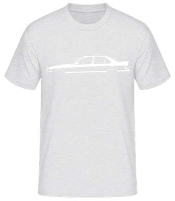 'BMW M3 E36' Silhouette - Pánske basic tričko - Melírovo šedá - Predné