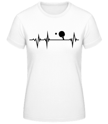 Table Tennis Heartbeat - Women's B&C T-Shirt - White - Front