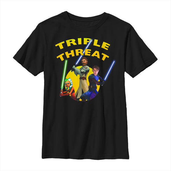 Preview: Star Wars - The Clone Wars - Skupina Triple Threat - Kids T-Shirt - Black - Front