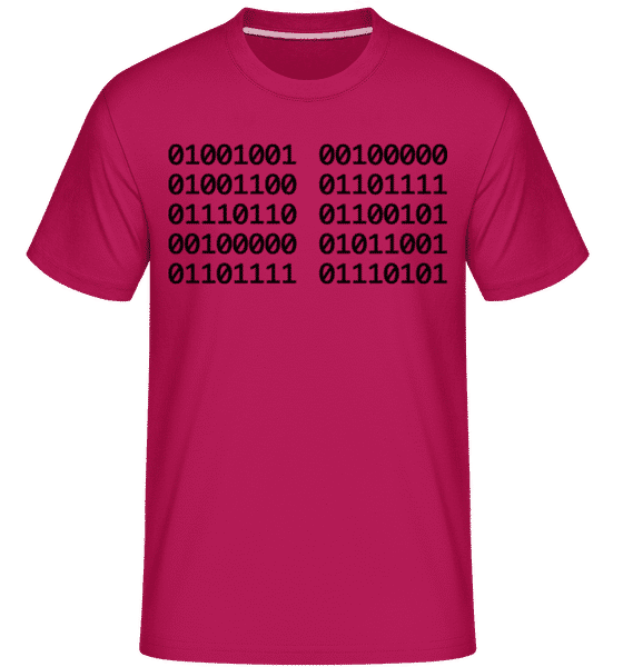 Aperçu: I Love You Code -  T-Shirt Shirtinator homme - Magenta - Devant